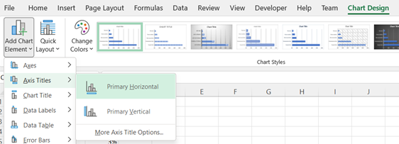 Excel Bar Charts step 4a