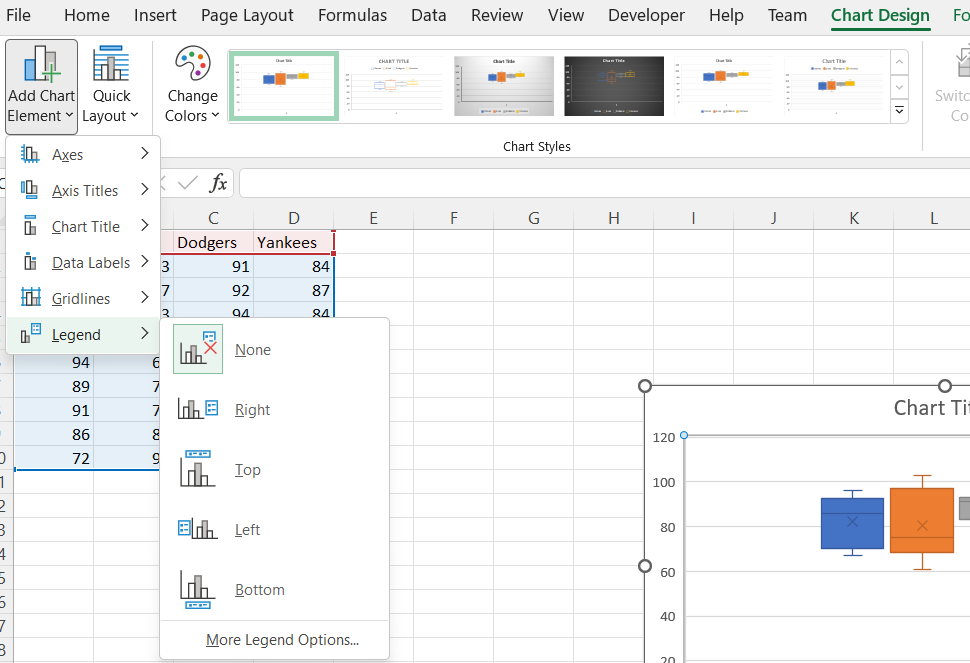 Excel Box Plot step 4