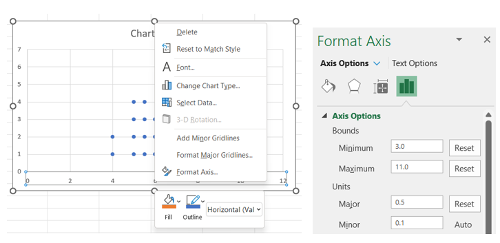 Excel Dot Plot step 6