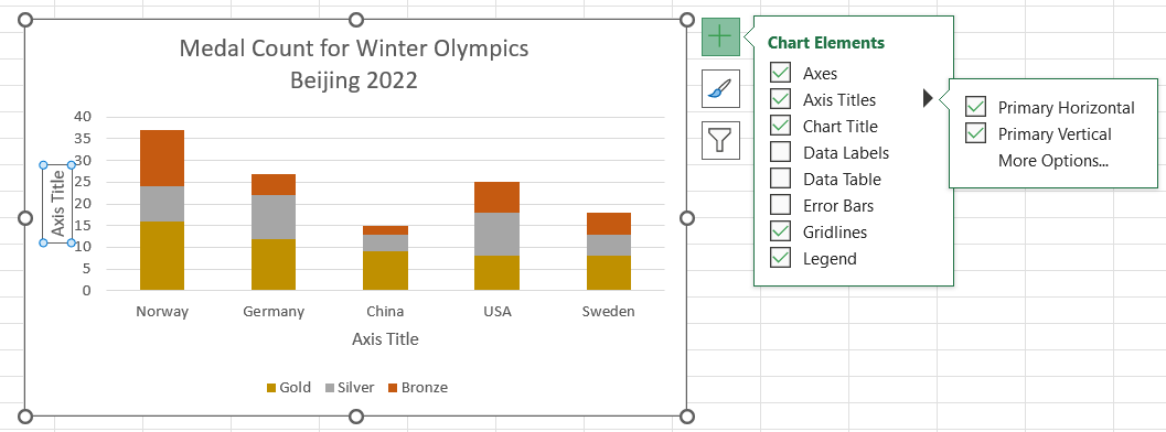Excel Stacked Bar Charts step 4a