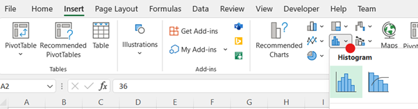 Excel Histogram step 2