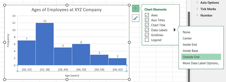 Excel Histogram step 5