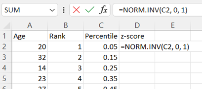 Excel Normal Probability Plot step 5