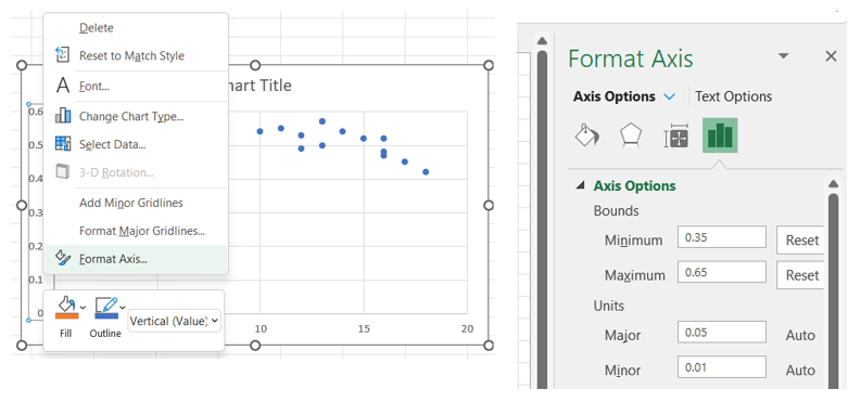 Excel Scatterplot step 3