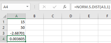 Excel Sign Test step 3