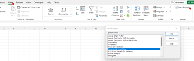 Excel Simple Exponential Smoothing Method 2 step 3