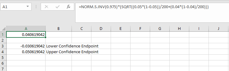 Excel Sample Proportions z-Interval step 2