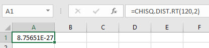 Excel Right Tailed Probability (cdf) step 3