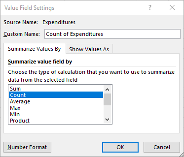 Excel Quantitative Frequency Distribution step 8