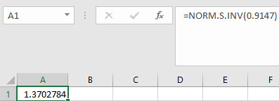 Excel Normal Distribution Inverse Normal Standard Normal step 3