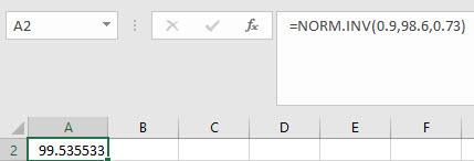 Excel Normal Distribution Inverse Normal Non-Standard Normal step 3