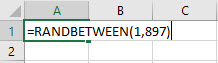 Excel Random Samples step 1