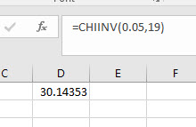 Excel Critical Value step 3
