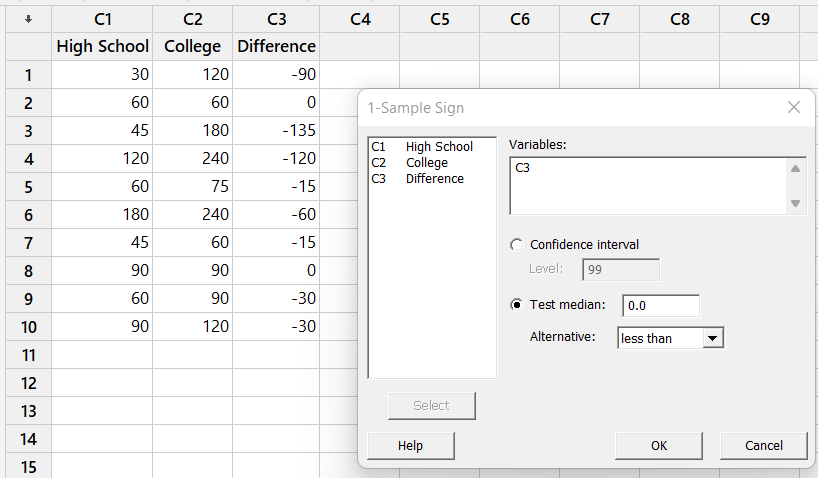 Minitab Instructions