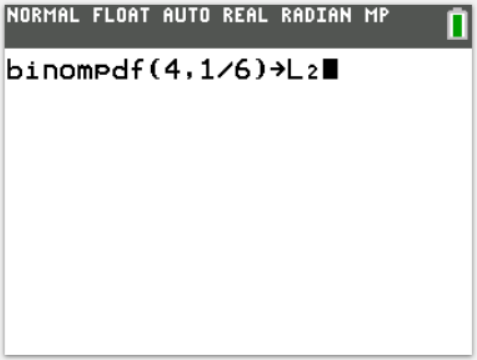 TI-Calculator Binomial Probability Distribution step 4