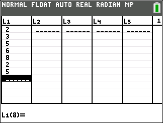 TI-Calculator Histogram step 2