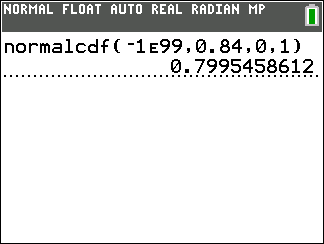 TI-Calculator Normal Distribution Normal Probability step 7