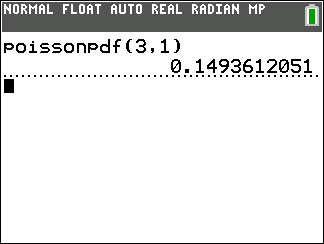 TI-Calculator Poisson Probability (pdf) step 4