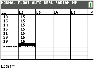 TI-Calculator Test for Goodness of Fit step 2