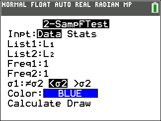 TI-Calculator Two Sample z-Test step 8