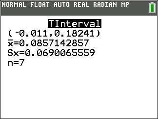 TI-Calculator Two Sample t-Interval step 10
