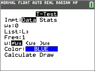 TI-Calculator Two Sample t-Test step 9
