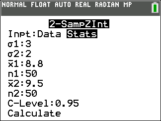 TI-Calculator z-Interval step 6