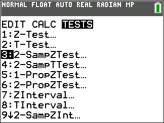 TI-Calculator z-Test step 6