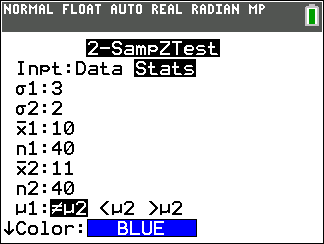 TI-Calculator z-Test step 6