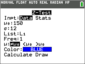 TI-Calculator z-Test step 7