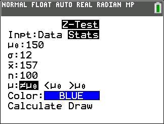 TI-Calculator z-Test step 6